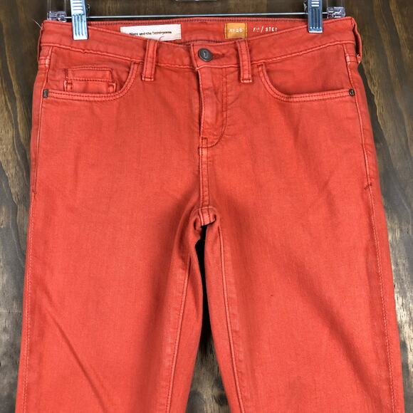 Pilcro and the Letterpress Womens Jeans Orange Fit Capri Cropped Cotton Blend 26 - Picture 2 of 12